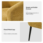 Hal Modern Boucle Armchair with Metal Legs Set of 2 by HULALA HOME