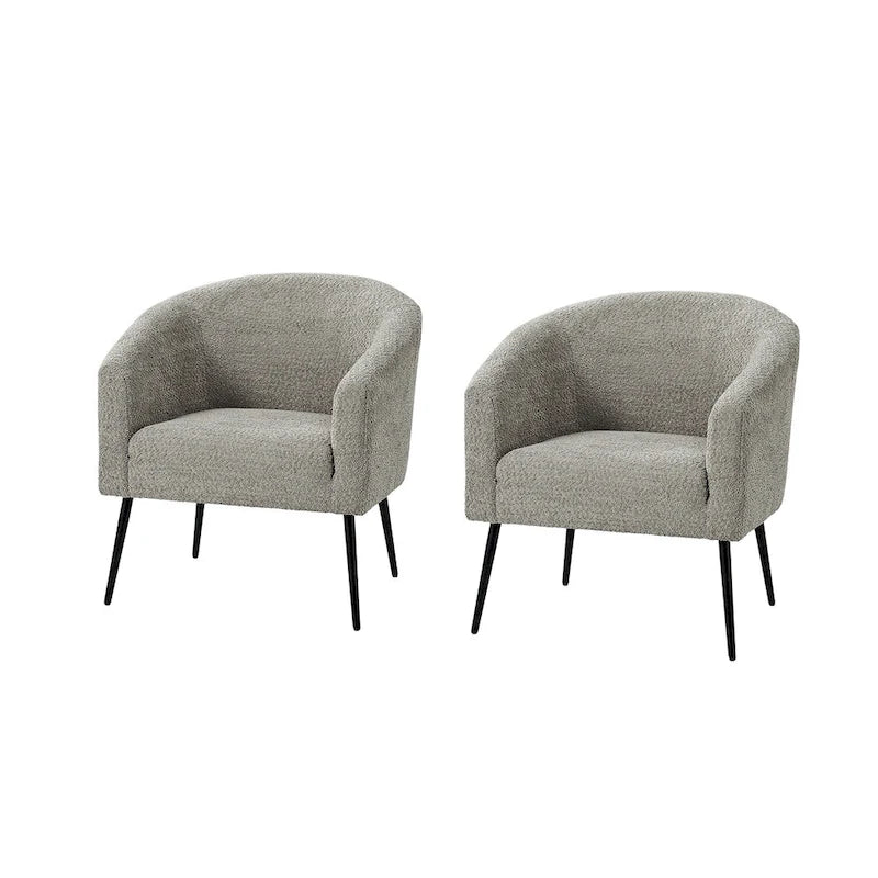 Hal Modern Boucle Armchair with Metal Legs Set of 2 by HULALA HOME