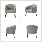 Hal Modern Boucle Armchair with Metal Legs Set of 2 by HULALA HOME
