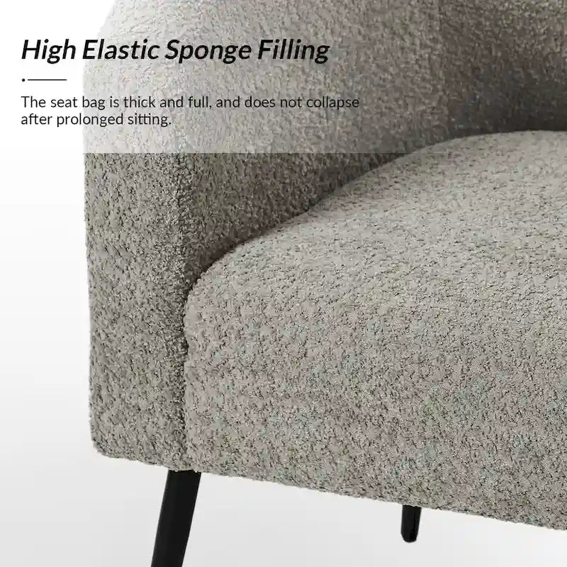 Hal Modern Boucle Armchair with Metal Legs Set of 2 by HULALA HOME