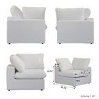 Cloud Modular Sectional Sofa, 6 Seater Corner Sofa with Pillows and Ottoman