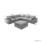 Cloud Modular Sectional Sofa, 6 Seater Corner Sofa with Pillows and Ottoman