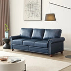 Classic Living Room Nails Sofa Faux Leather for Living Room, Office, Apartment