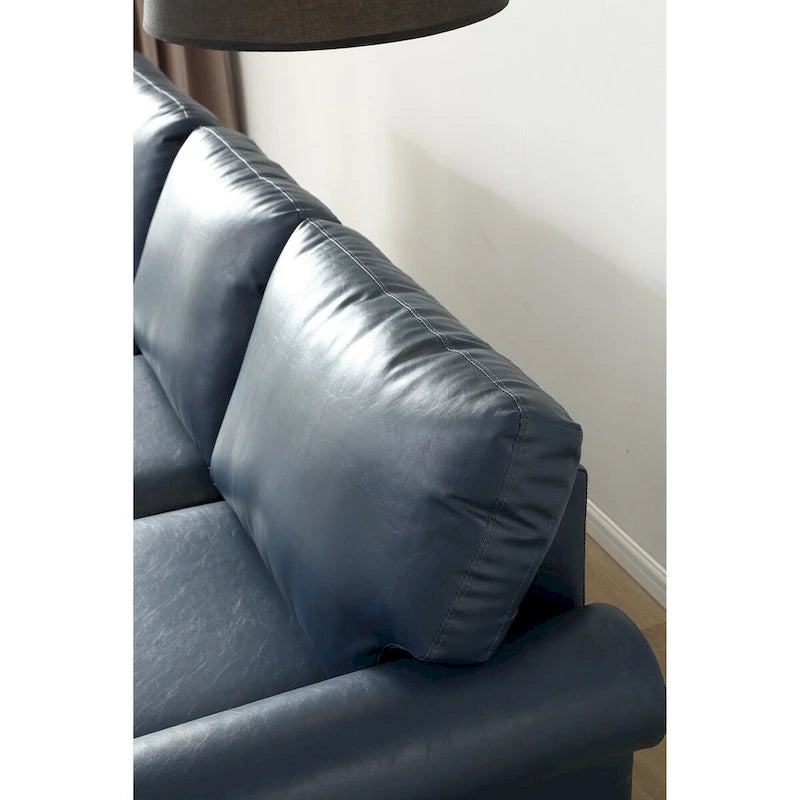 Classic Living Room Nails Sofa Faux Leather for Living Room, Office, Apartment