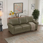 Classic Living Room Nails Sofa Faux Leather for Living Room, Office, Apartment
