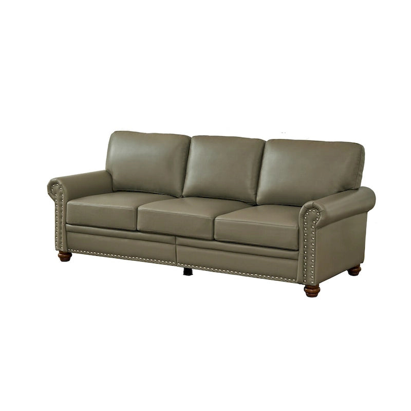 Classic Living Room Nails Sofa Faux Leather for Living Room, Office, Apartment