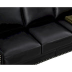 Classic Living Room Nails Sofa Faux Leather for Living Room, Office, Apartment