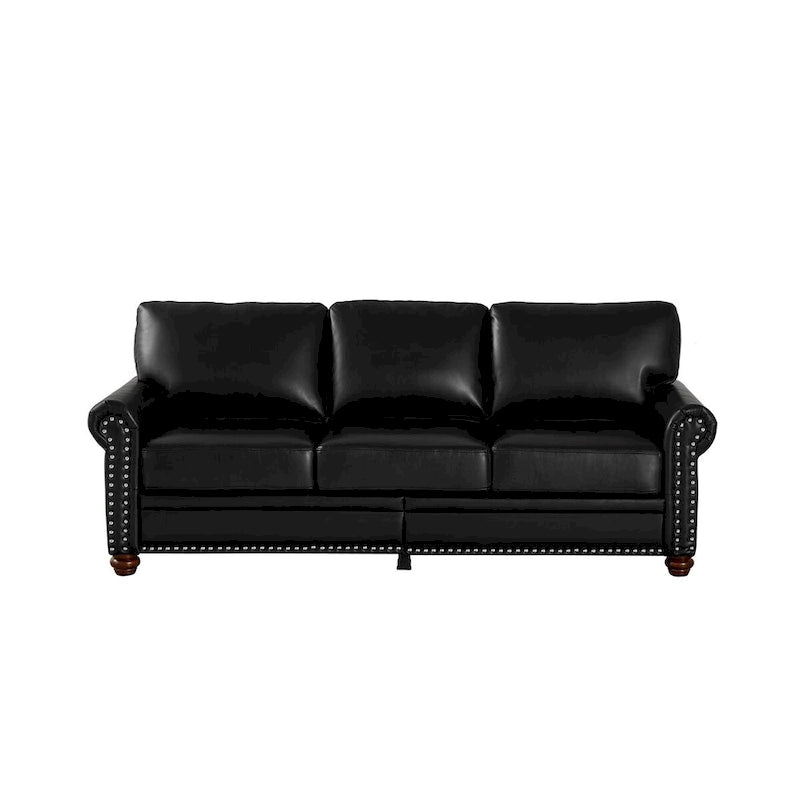 Classic Living Room Nails Sofa Faux Leather for Living Room, Office, Apartment