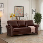 Classic Living Room Nails Sofa Faux Leather for Living Room, Office, Apartment
