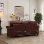 Classic Living Room Nails Sofa Faux Leather for Living Room, Office, Apartment