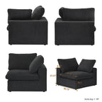 Large U-Shape Linen Reversible Modular Seating Component Sectional with 2 Ottoman