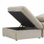 Large U-Shape Linen Reversible Modular Seating Component Sectional with 2 Ottoman