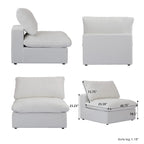 Large U-Shape Linen Reversible Modular Seating Component Sectional with 2 Ottoman