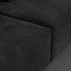 Large U-Shape Linen Reversible Modular Seating Component Sectional with 2 Ottoman