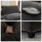 112.6 Chenille Upholstered Sectional Sofa with Two Removable Ottoman