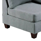 Remy 32 Inch Modular Corner Sofa Chair, Soft Gray Chenille, Solid Wood