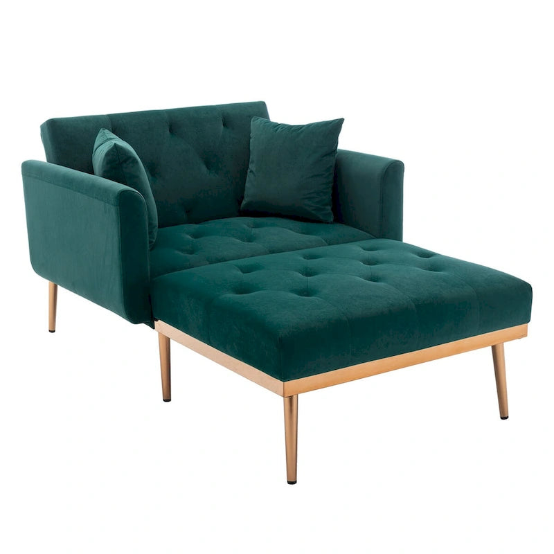 Chaise lounge chair/accent chair,Curved edges, padded with thick foam and upholstered with high-quality fabric