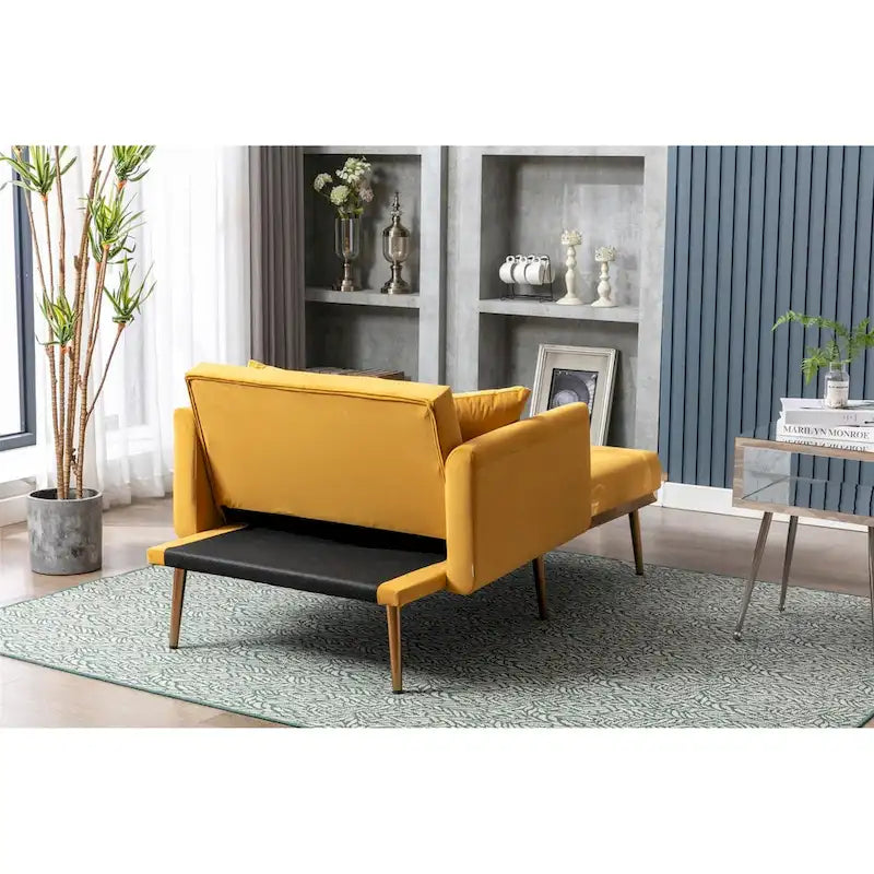 Chaise lounge chair/accent chair,Curved edges, padded with thick foam and upholstered with high-quality fabric