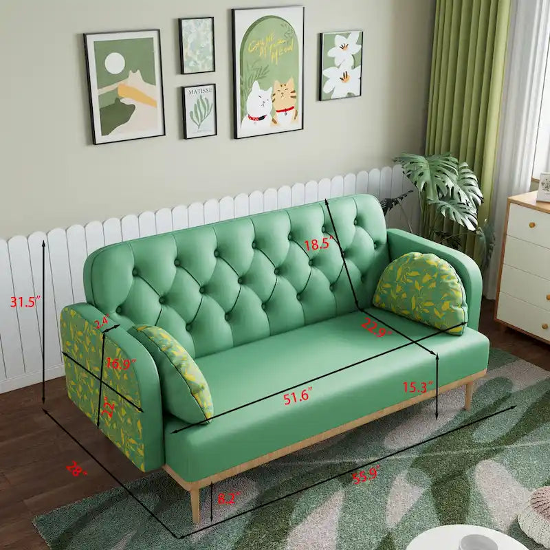 Loveseat sofa with tulip pattern