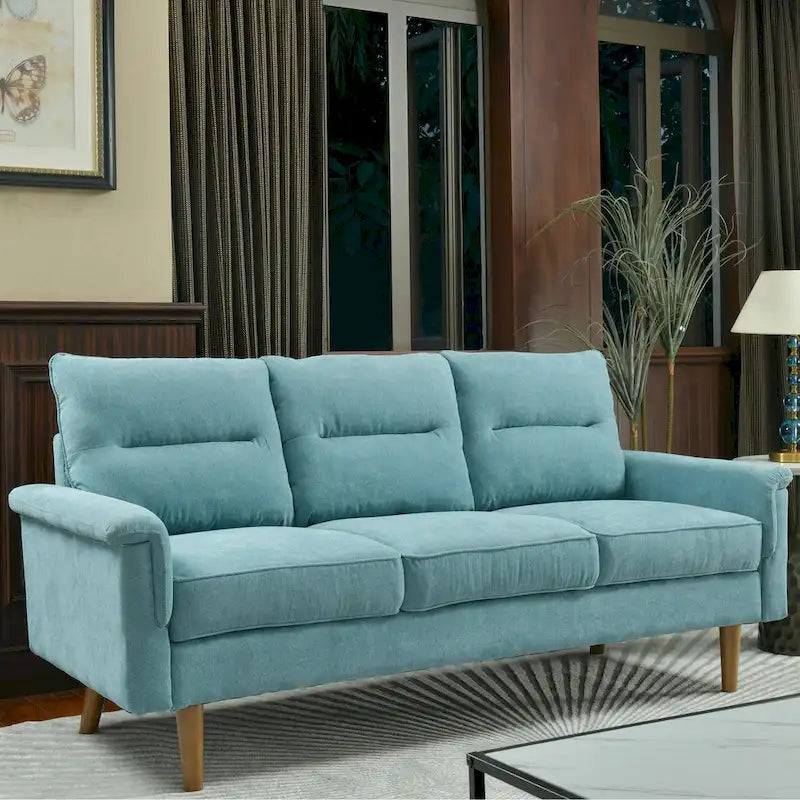 OVIOS Fluffy Cushion Wood Leg Indoor Sofa