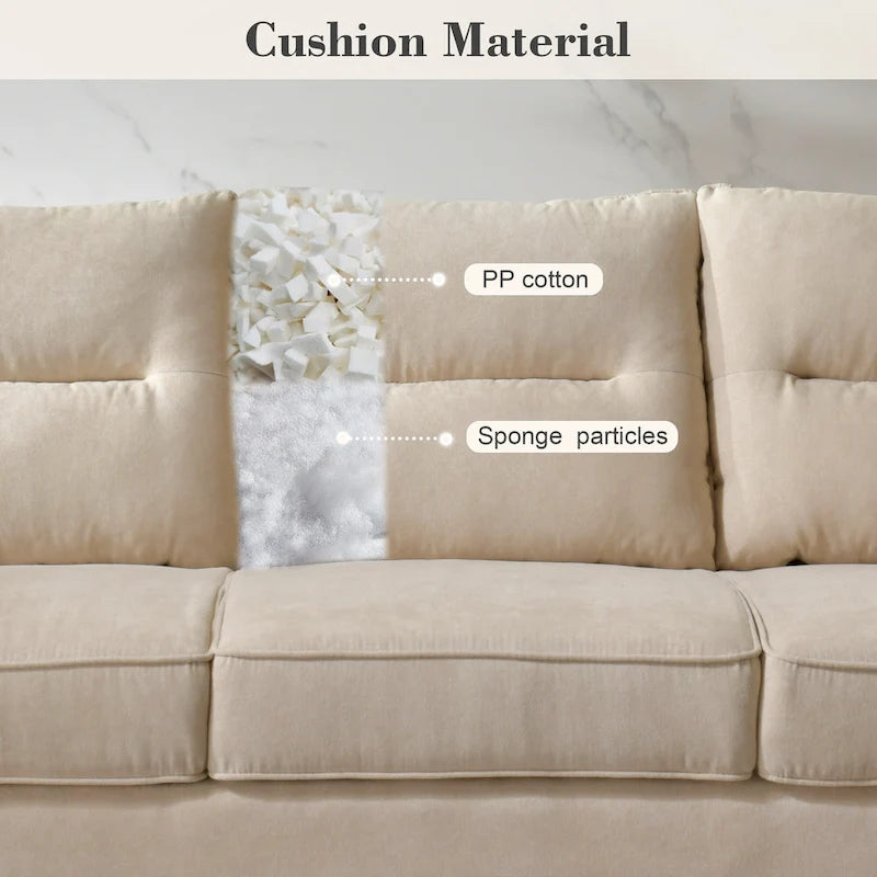 OVIOS Fluffy Cushion Wood Leg Indoor Sofa