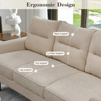 OVIOS Fluffy Cushion Wood Leg Indoor Sofa