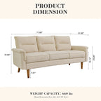 OVIOS Fluffy Cushion Wood Leg Indoor Sofa