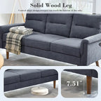 OVIOS Fluffy Cushion Wood Leg Indoor Sofa