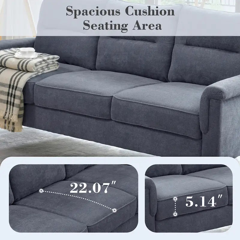 OVIOS Fluffy Cushion Wood Leg Indoor Sofa