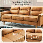 OVIOS Fluffy Cushion Wood Leg Indoor Sofa