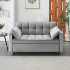 Velvet Loveseat with Reclining Backrest, Toss Pillows and Pockets