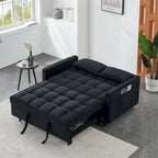 Velvet Loveseat with Reclining Backrest, Toss Pillows and Pockets