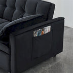 Velvet Loveseat with Reclining Backrest, Toss Pillows and Pockets