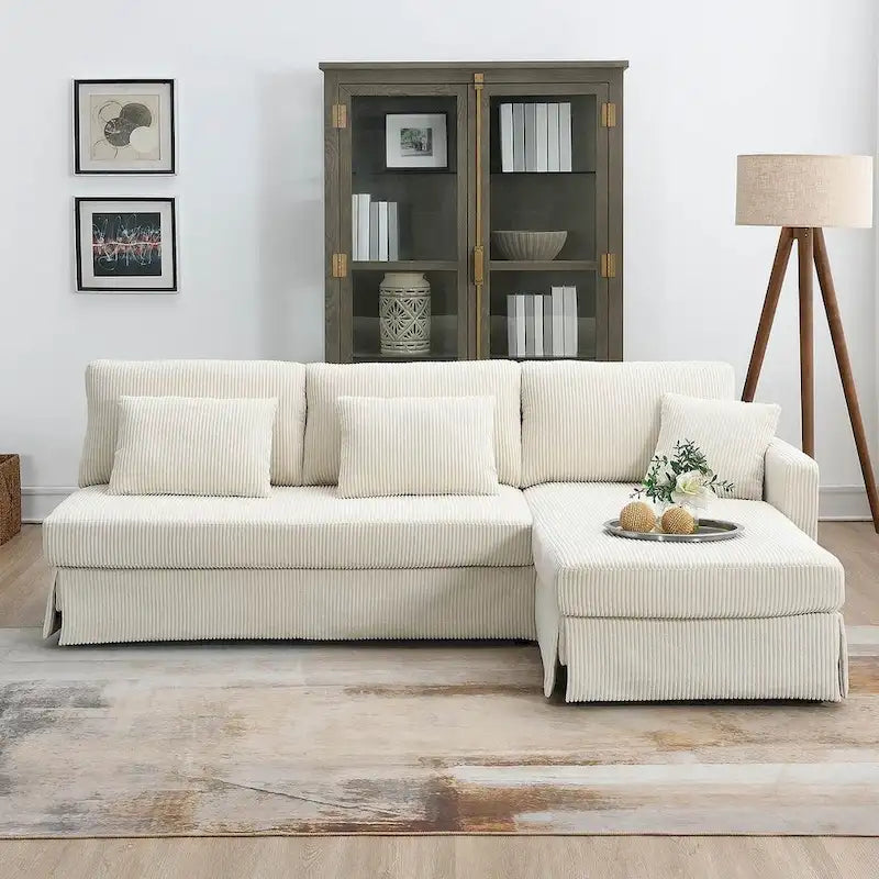 L-shaped Sofa Couch Bed Modern Reversible Sectional Sofa with Storage Chaise for Living Room