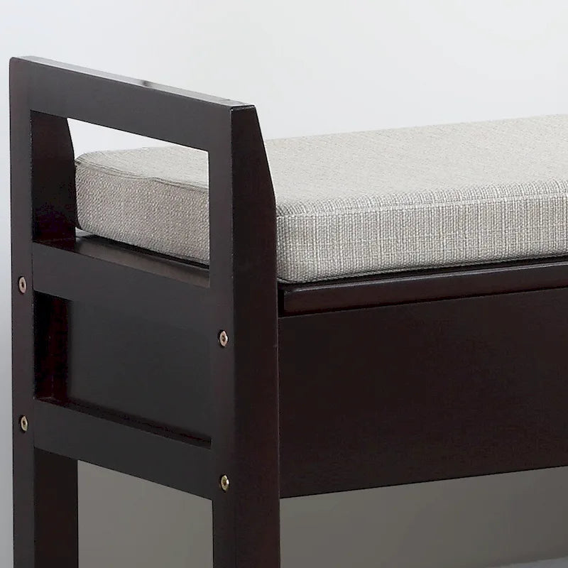 Espresso Storage Shoe Bench