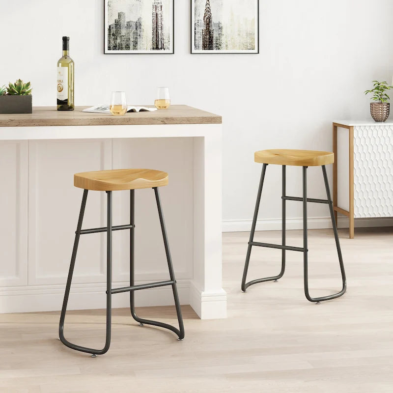 29.52 Stylish and Minimalist Bar Stools Set of 2, Counter Height Bar Stools, for Kitchen Island, Coffee Shop, Bar, Home Balcony