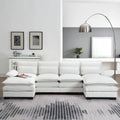 110*55 Modern U-Shaped Sectional Sofa with Waist Pillows,6-Seat Upholstered Symmetrical Sofa Furniture