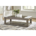 Signature Design by Ashley Loyaska Grayish Brown/White Lift-Top Coffee Table - 56.13 W x 28.25 D x 18.13 H