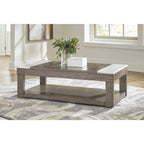 Signature Design by Ashley Loyaska Grayish Brown/White Lift-Top Coffee Table - 56.13 W x 28.25 D x 18.13 H