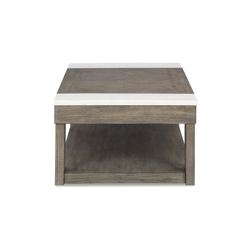 Signature Design by Ashley Loyaska Grayish Brown/White Lift-Top Coffee Table - 56.13 W x 28.25 D x 18.13 H