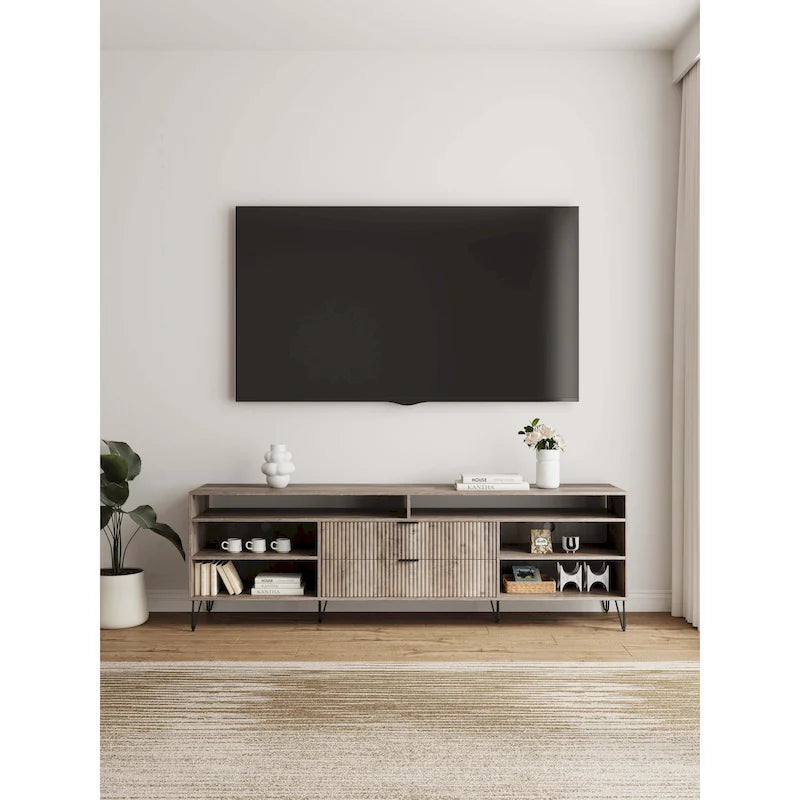 Manhattan Comfort Dumbo Mid-Century Modern TV Stand with 6 Shelves