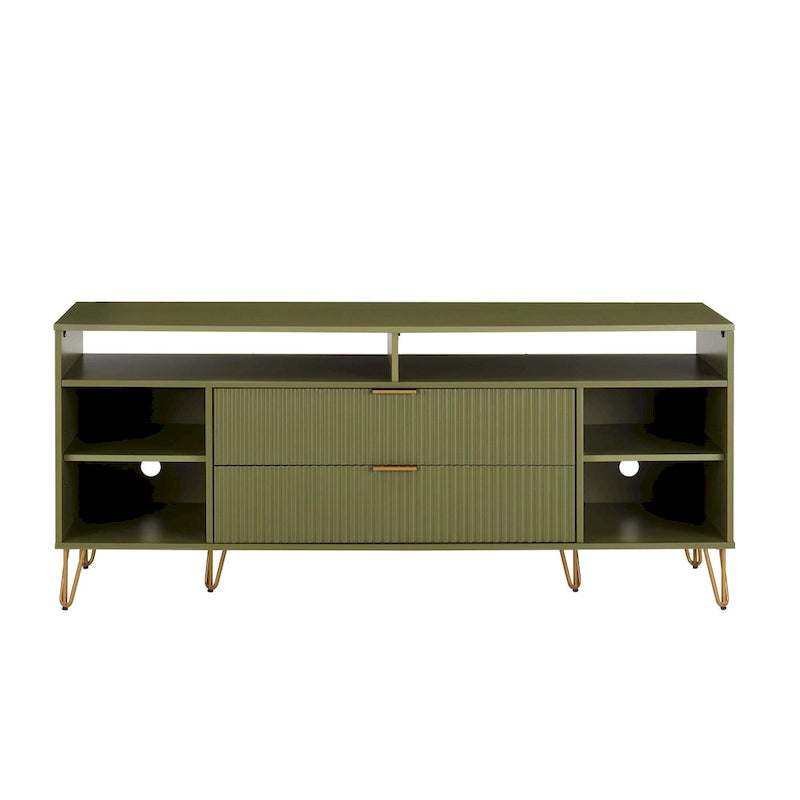 Manhattan Comfort Dumbo Mid-Century Modern TV Stand with 6 Shelves