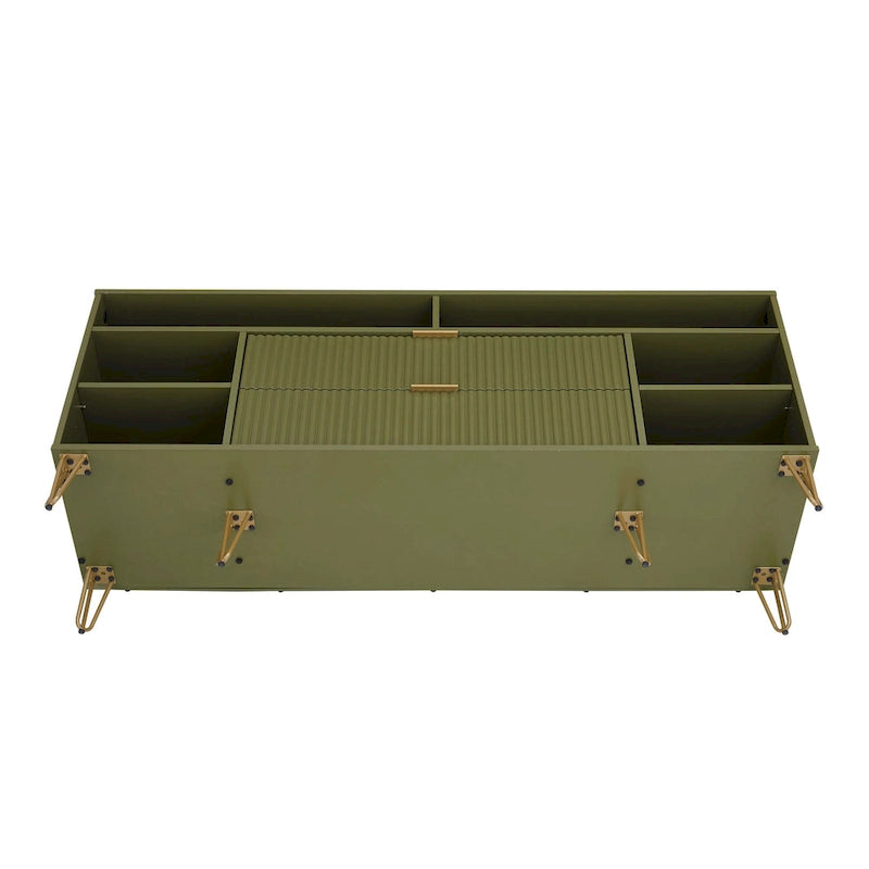 Manhattan Comfort Dumbo Mid-Century Modern TV Stand with 6 Shelves