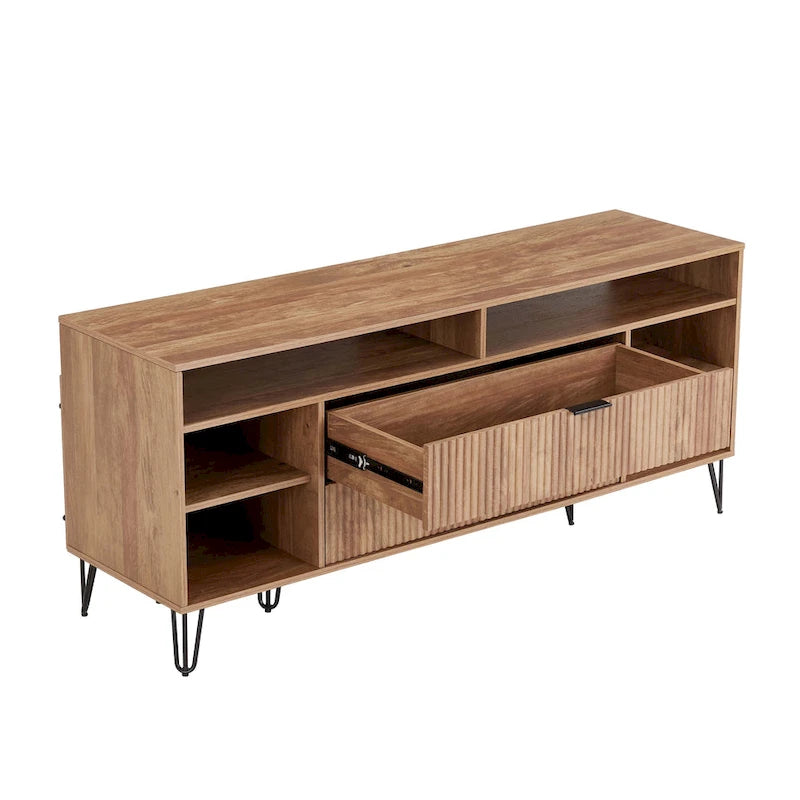 Manhattan Comfort Dumbo Mid-Century Modern TV Stand with 6 Shelves