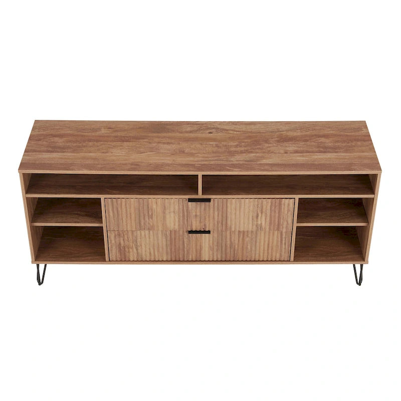 Manhattan Comfort Dumbo Mid-Century Modern TV Stand with 6 Shelves