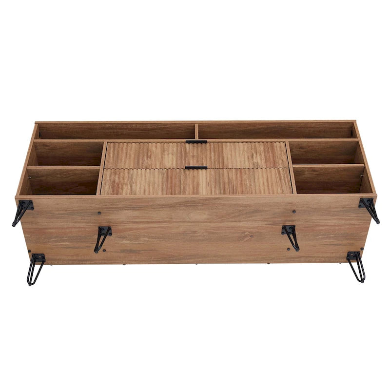 Manhattan Comfort Dumbo Mid-Century Modern TV Stand with 6 Shelves