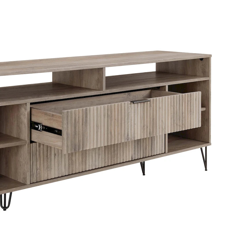 Manhattan Comfort Dumbo Mid-Century Modern TV Stand with 6 Shelves
