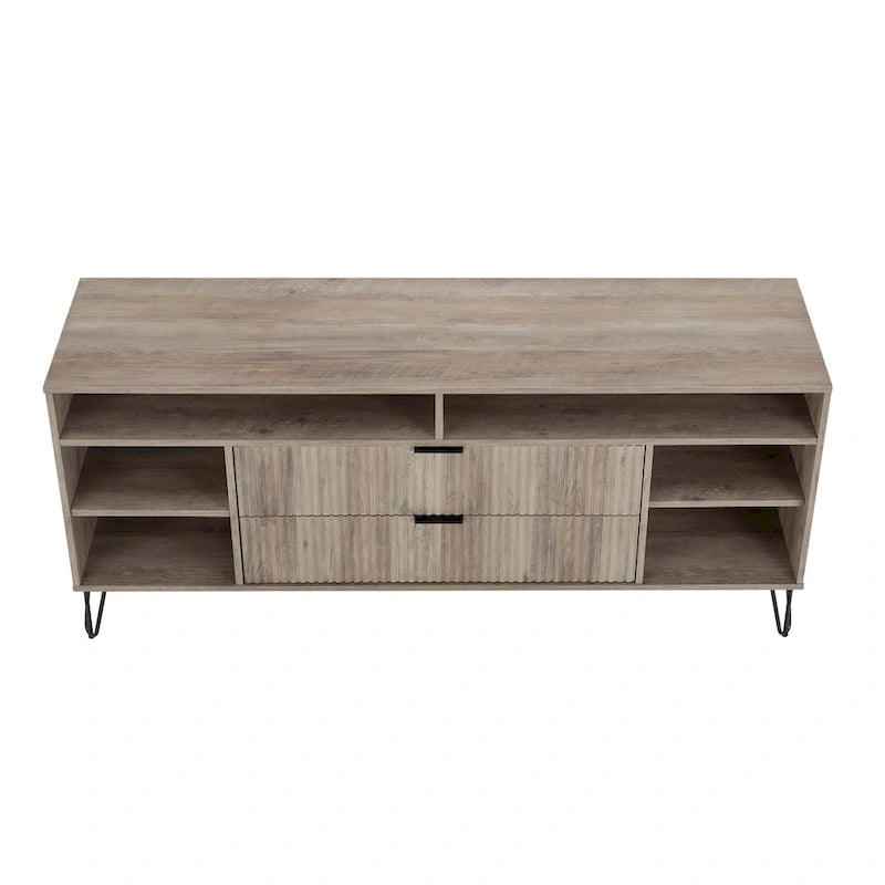Manhattan Comfort Dumbo Mid-Century Modern TV Stand with 6 Shelves