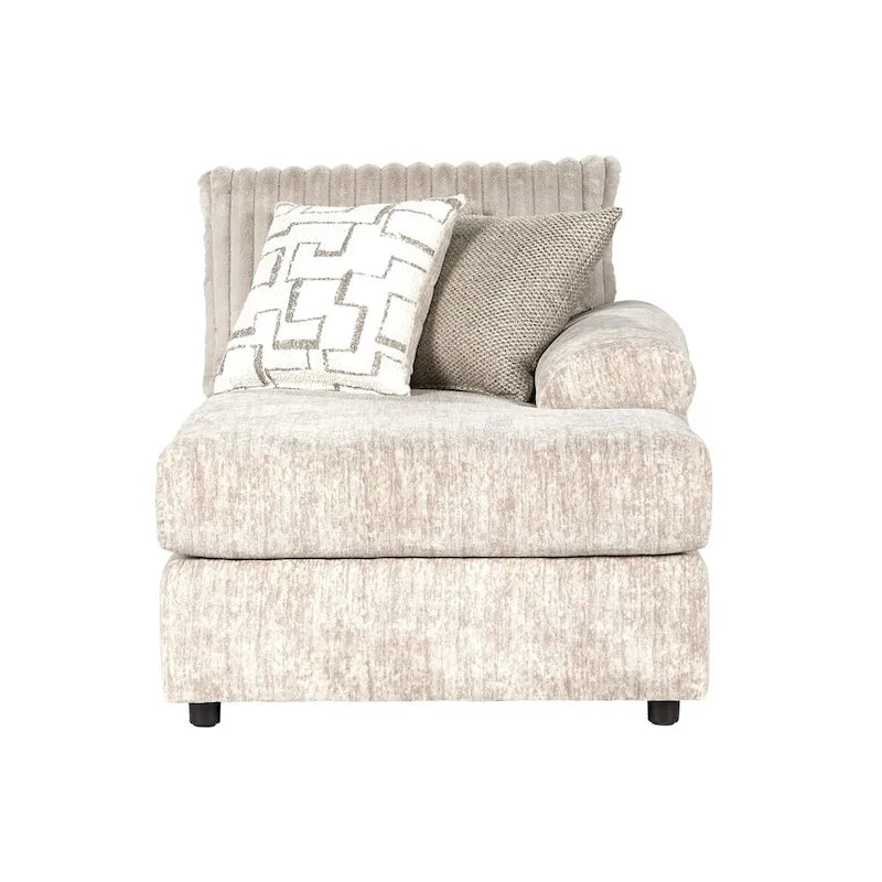 Roundhill Furniture Nason Wide Wale Corduroy Sectional Sofa Chaise with Armchair and Ottoman
