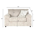 Roundhill Furniture Nason Wide Wale Corduroy Sectional Sofa Chaise with Armchair and Ottoman